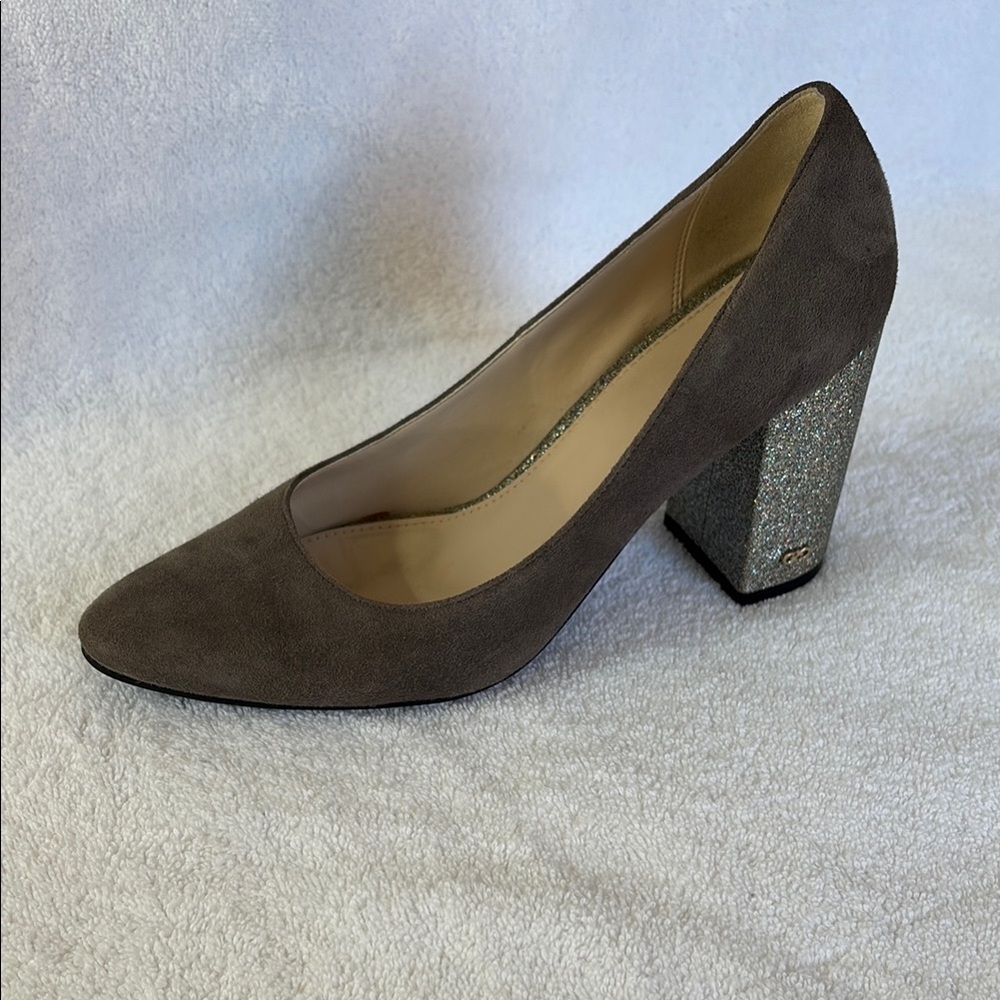Cole Haan Gray Suede Block Heel Pumps